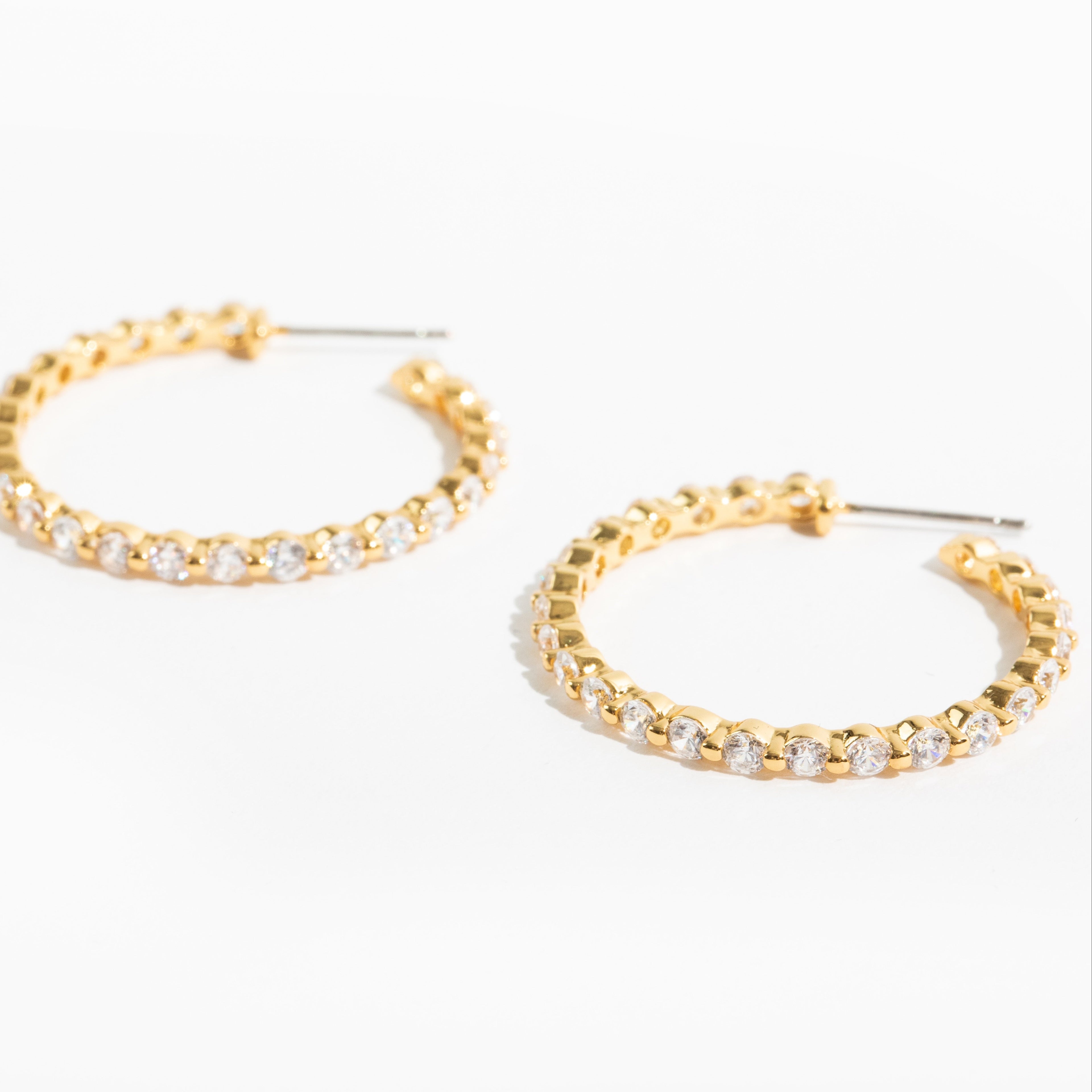High Shine Micro-paved Hoop Earrings