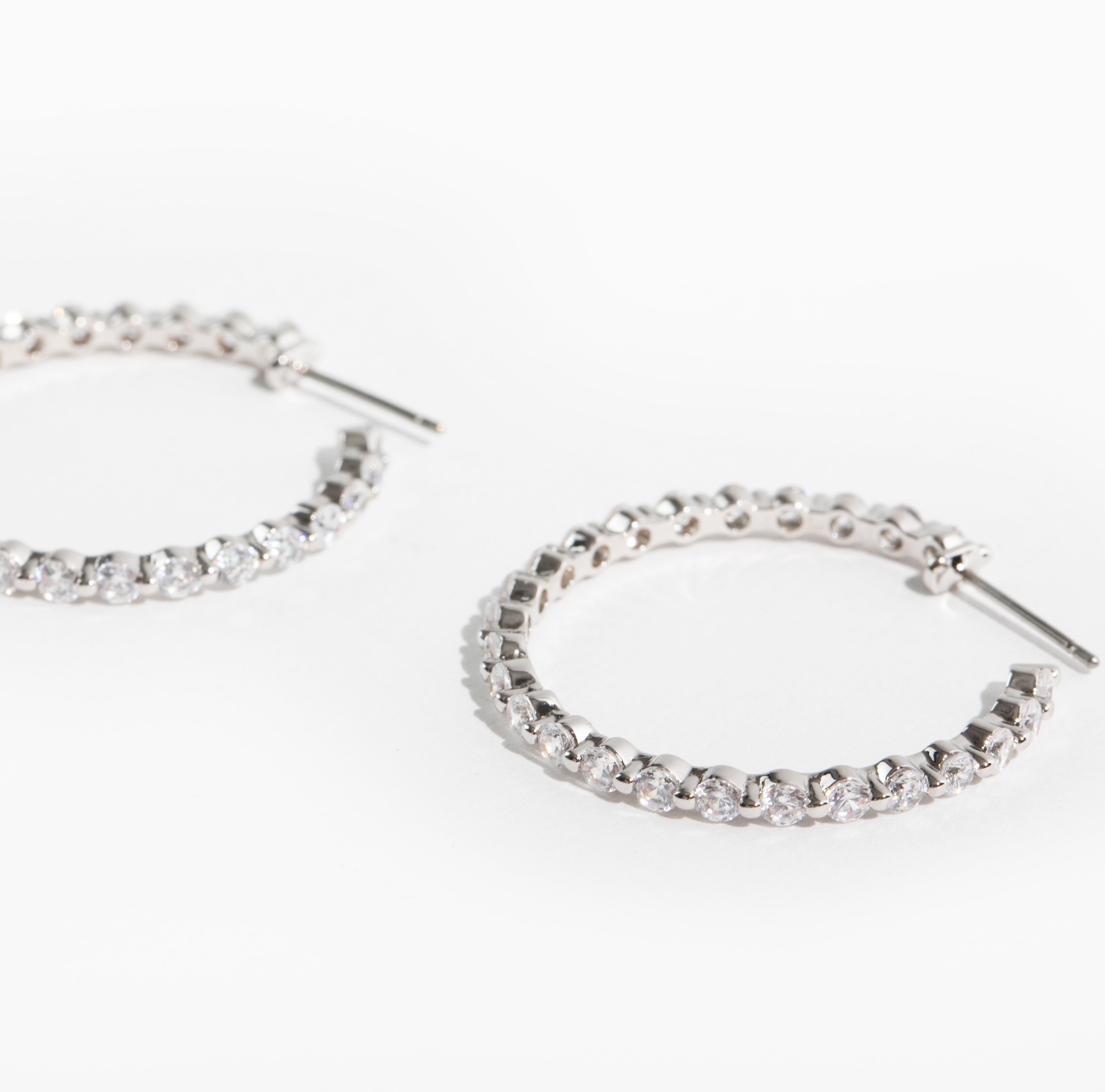 High Shine Micro-paved Hoop Earrings