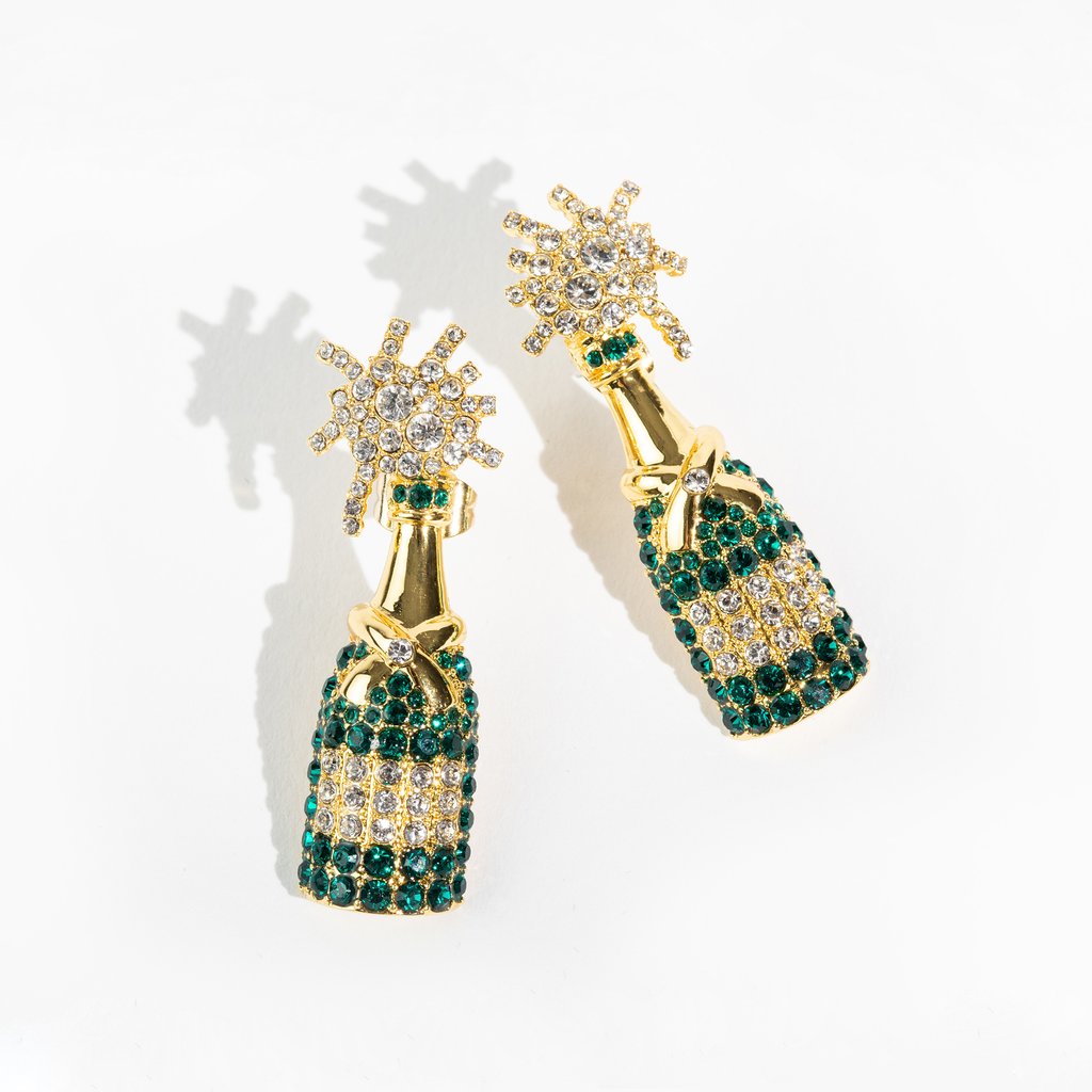 Midnight Toast Earrings - Green