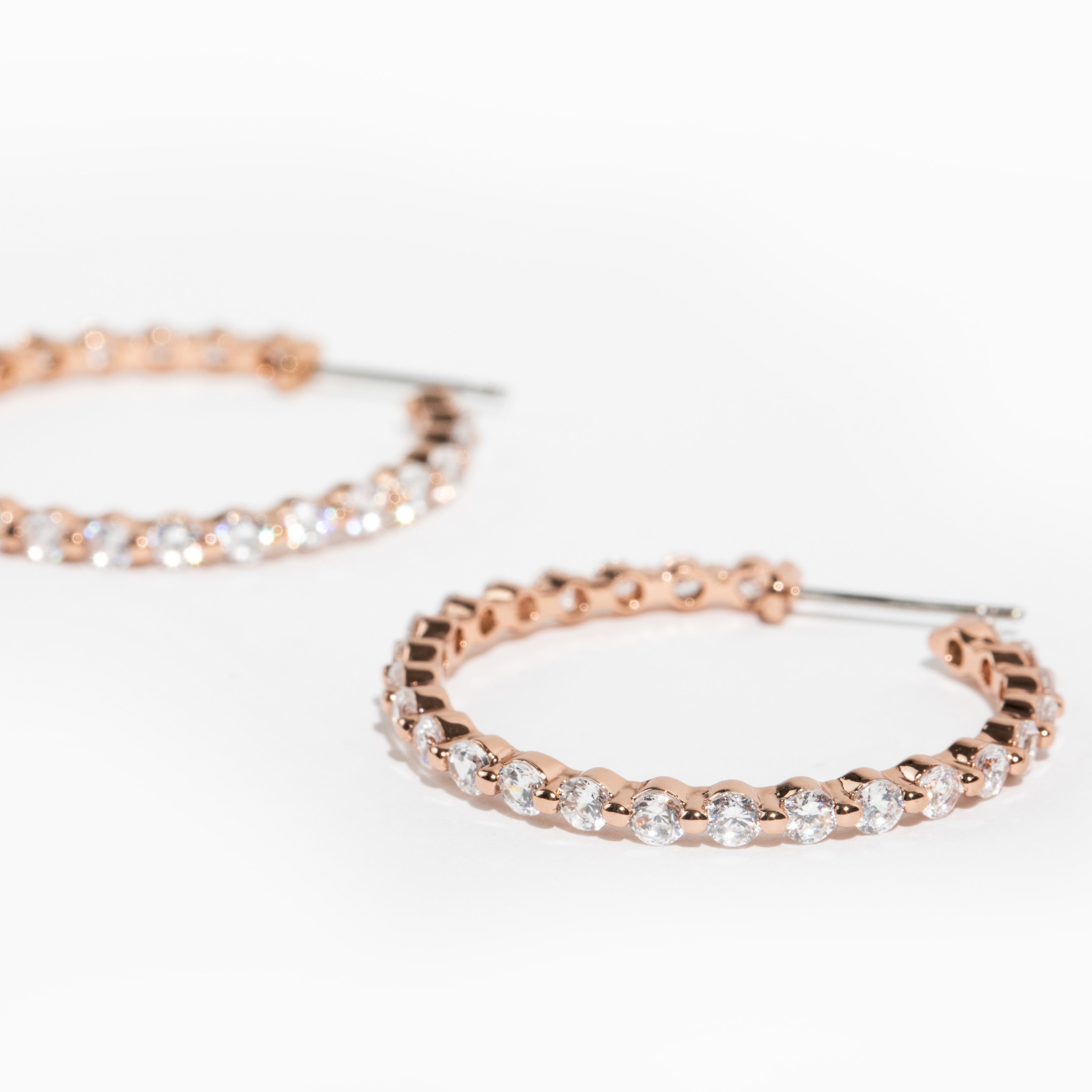 High Shine Micro-paved Hoop Earrings