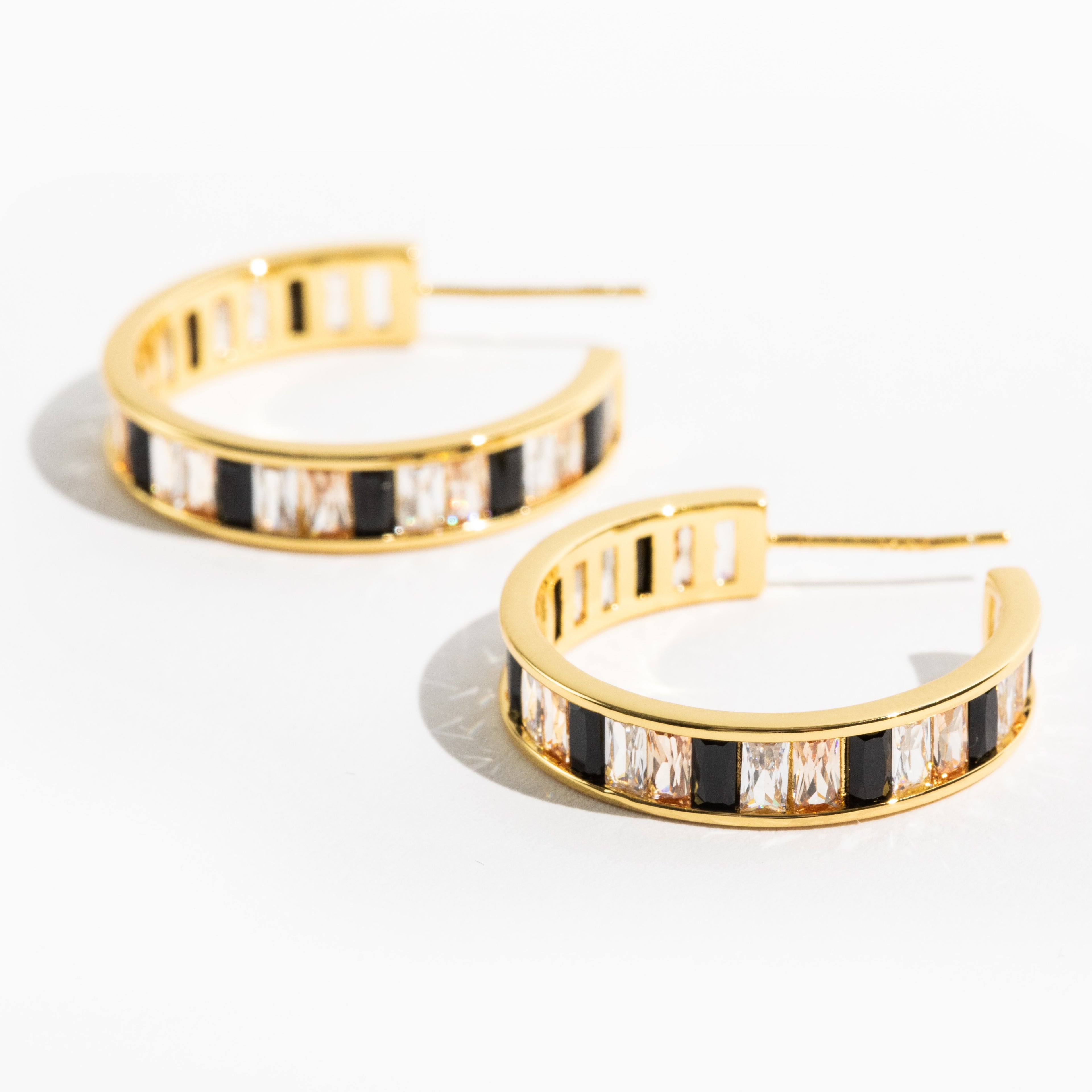 Stained Glass Hoops - Ivory Ink