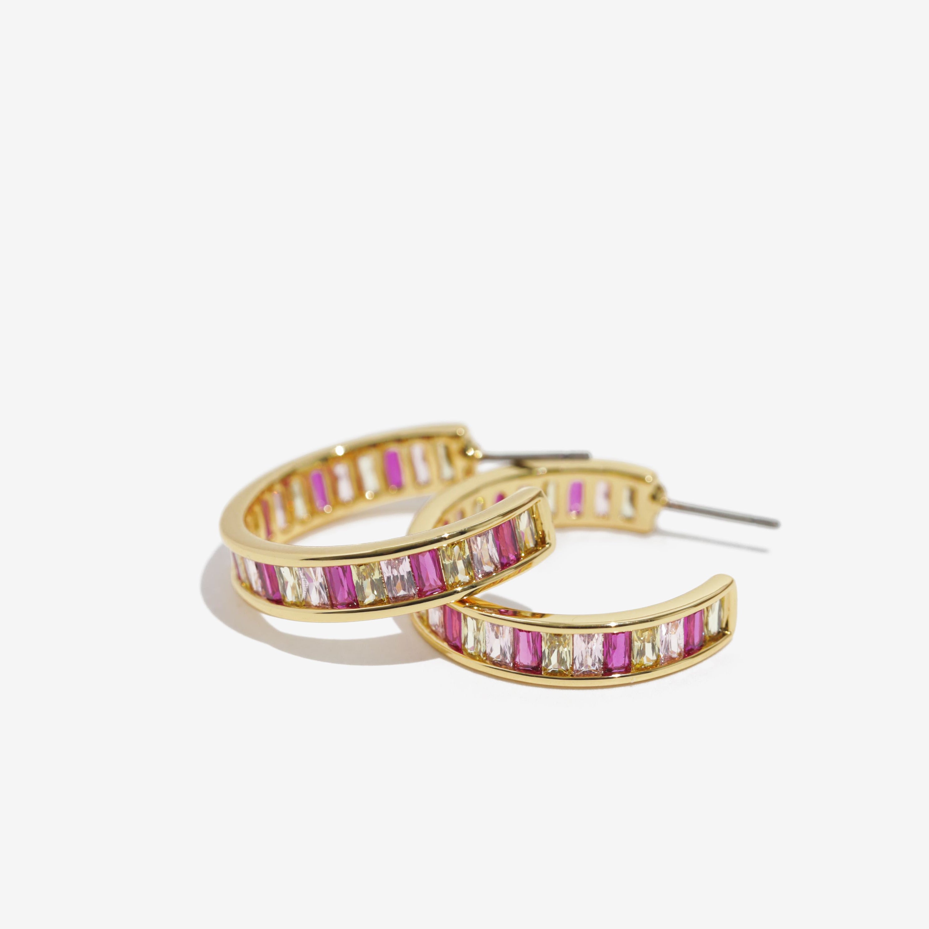 Stained Glass Hoops - Rosy Glow