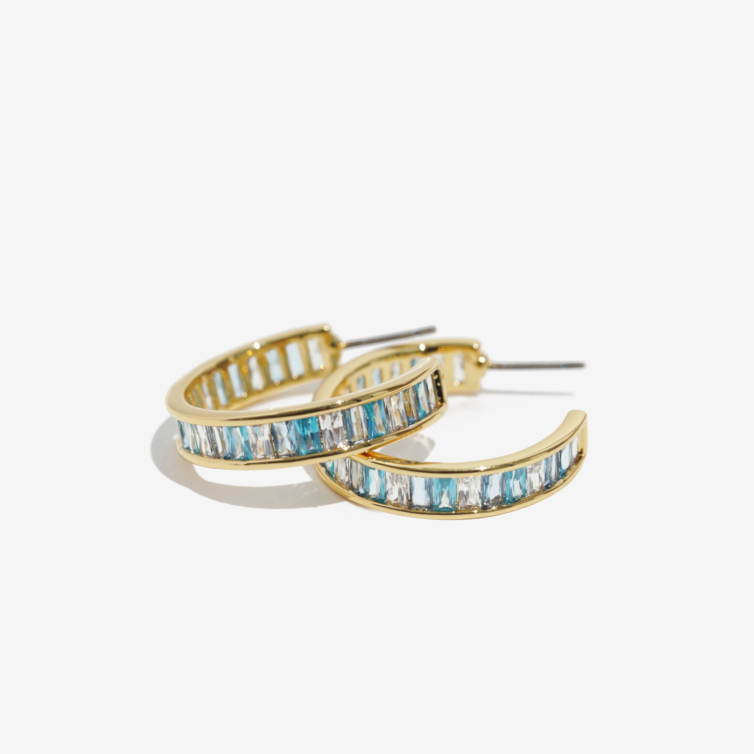 Stained Glass Hoops - Sea Mist