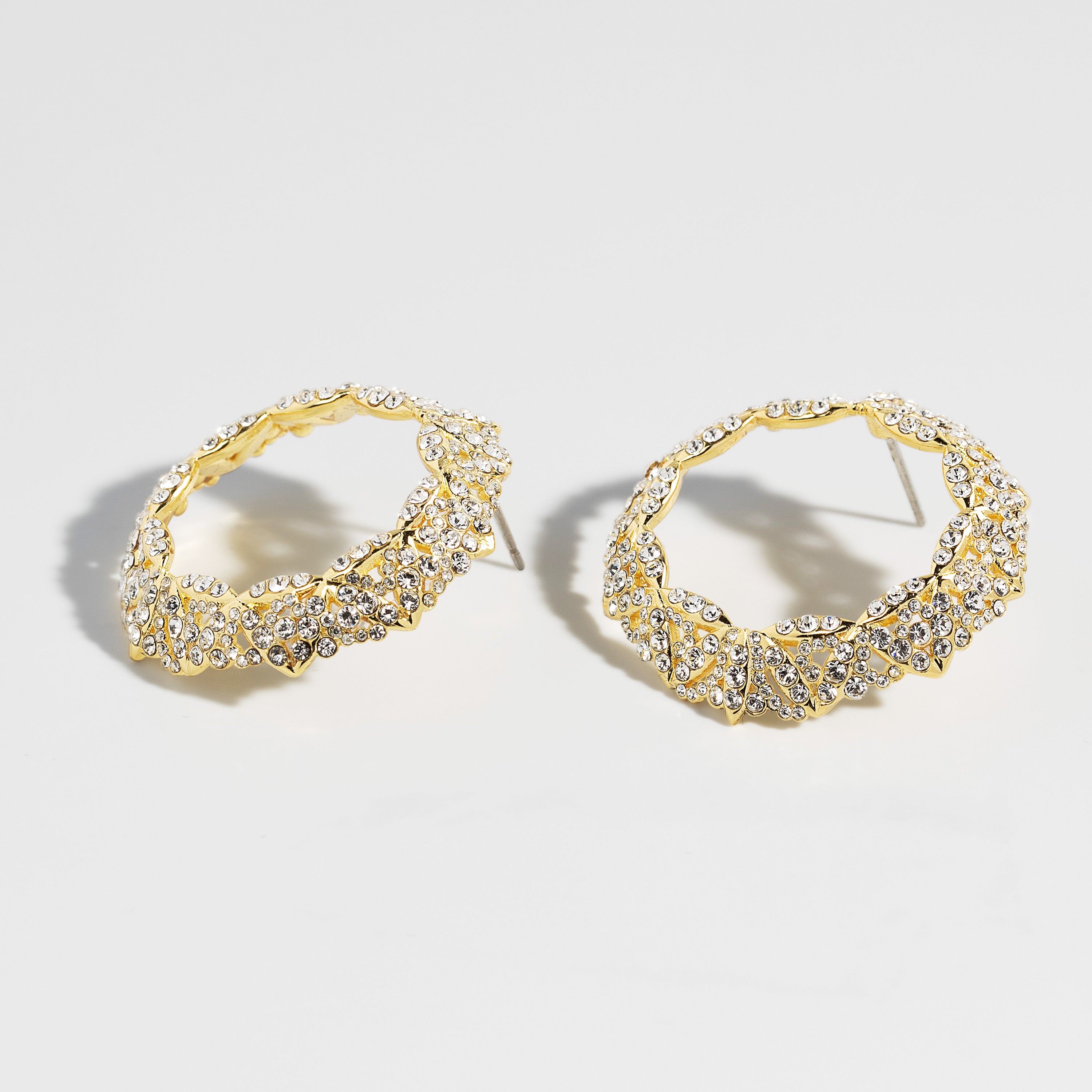 Vintage Wreath Earrings - Clear Crystals