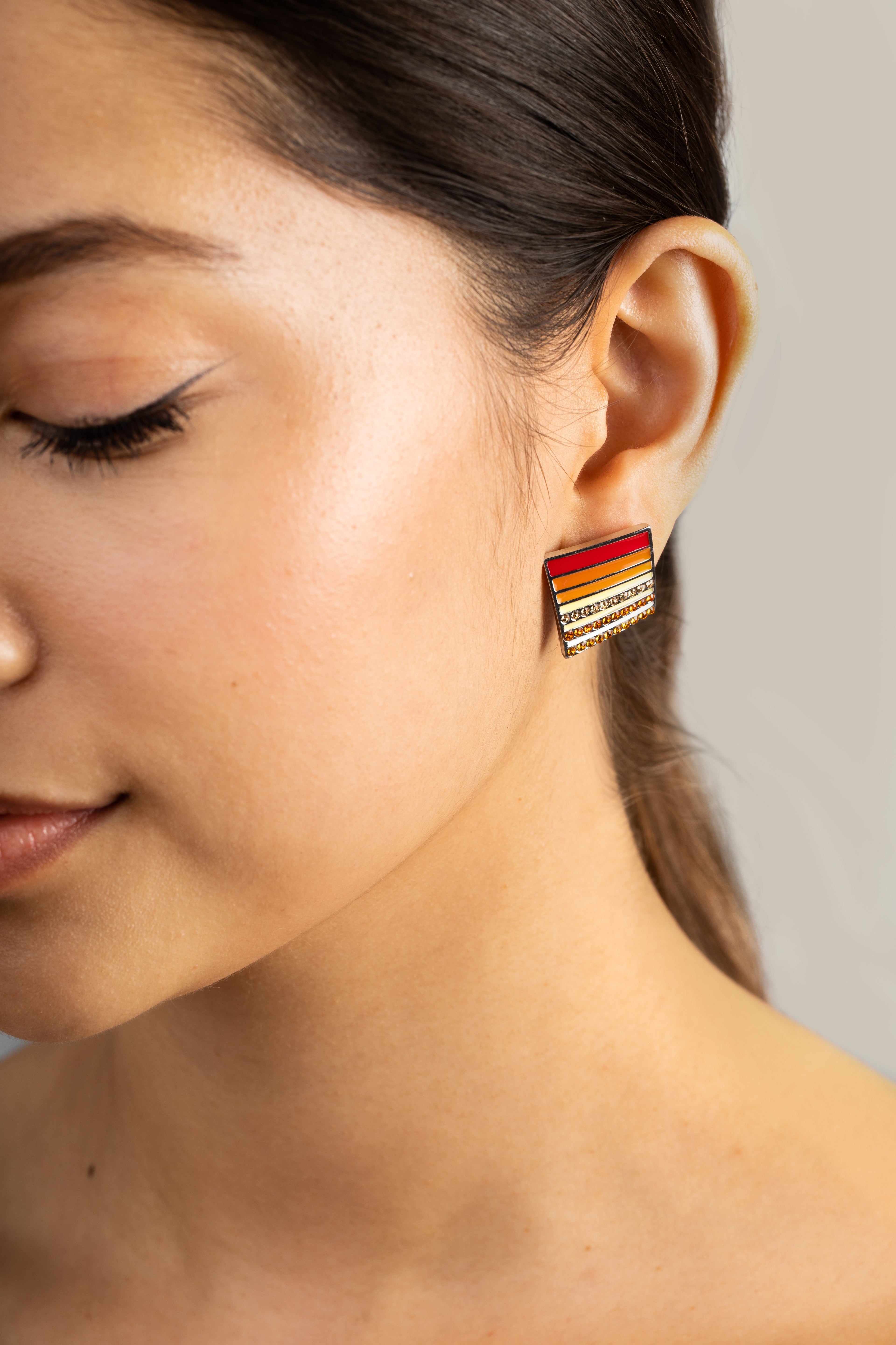 Sunset Square Stud Earrings